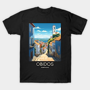 A Pop Art Travel Print of Obidos - Portugal T-Shirt